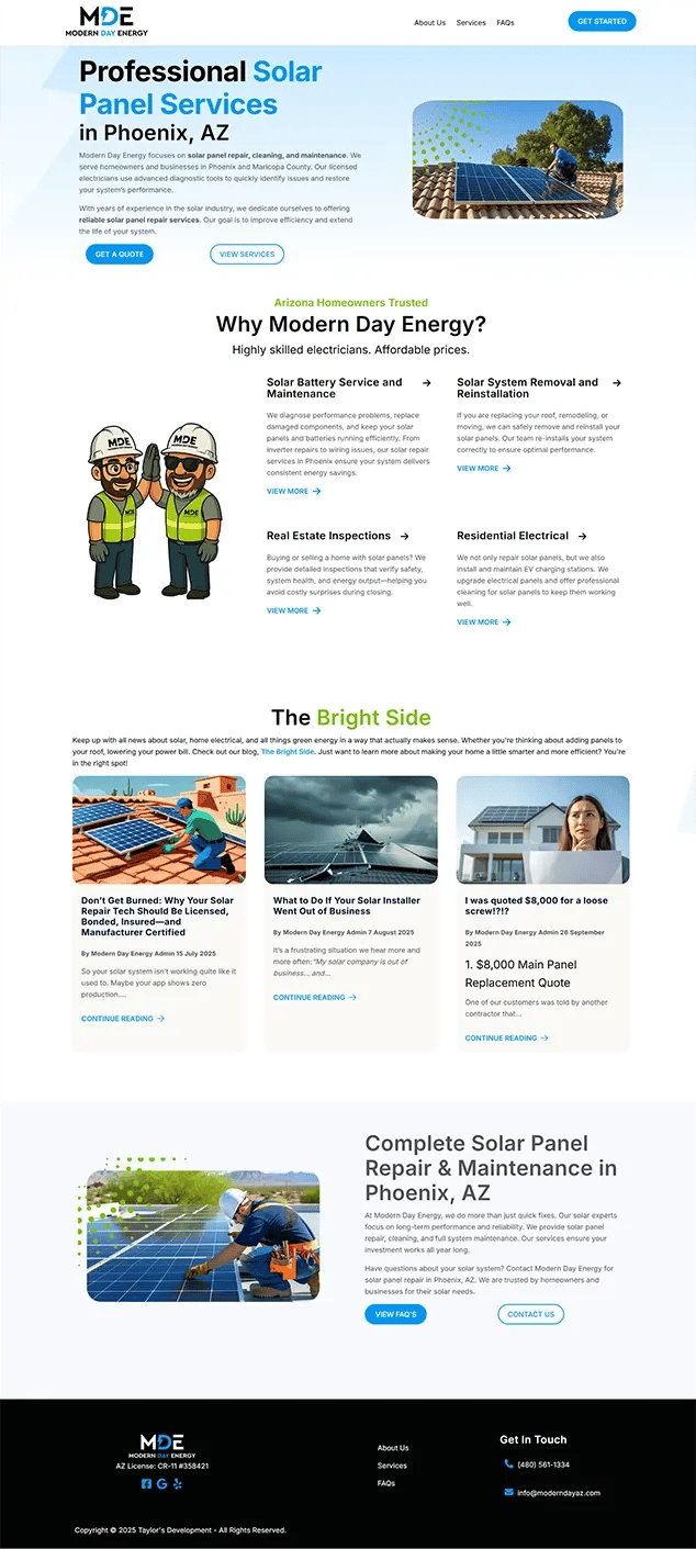 Modern Day Energy's website